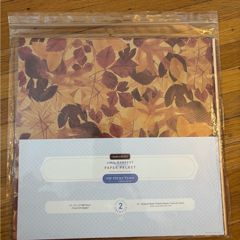 Close To My Heart Harvest Patterned Scrapbook Paper - Autumn Leaves
